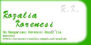 rozalia korencsi business card